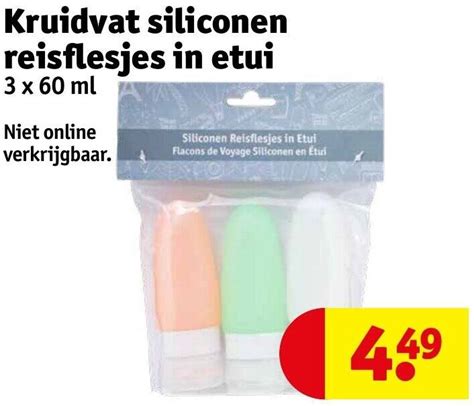 siliconen reisflesjes in etui 3 x 60 ml .